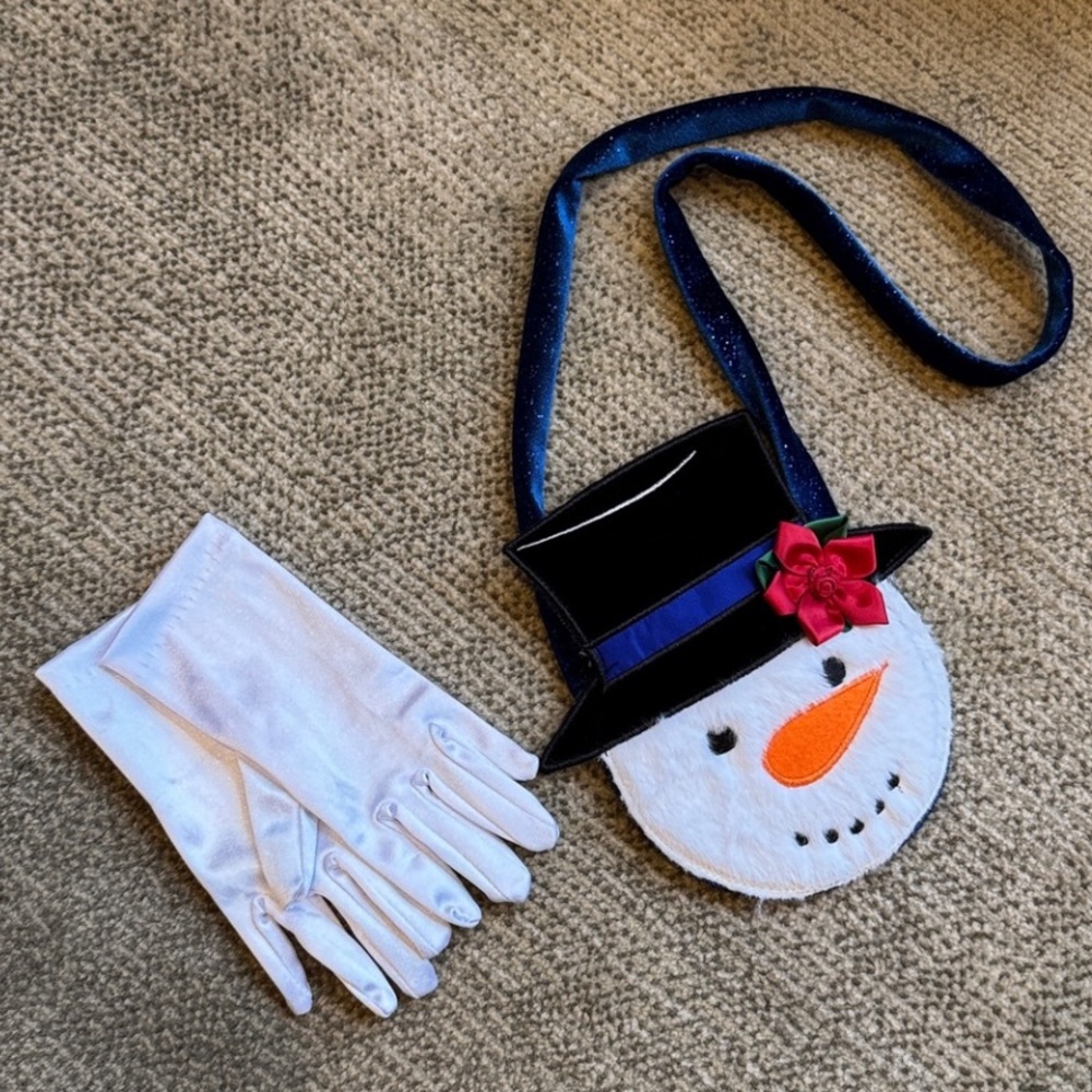 Bonnie Jean Princess Dress w/ Snowman Bag, White Gloves ~ Sz 4 - Picture 2 of 10